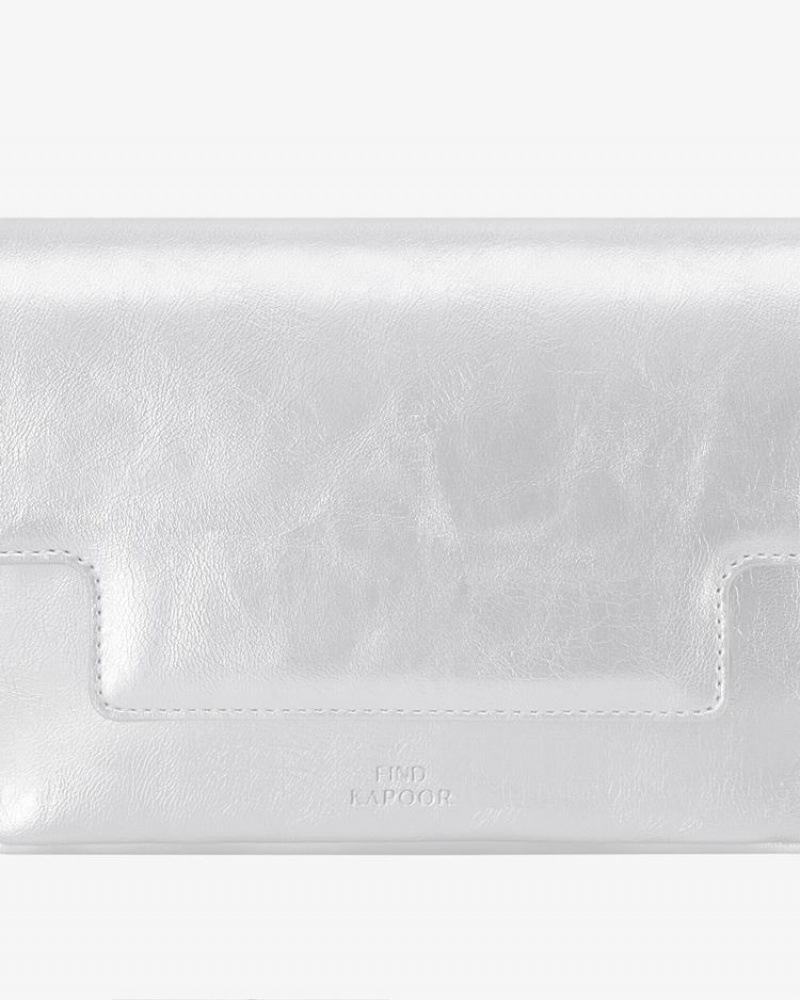 Women's Find Kapoor Lia Bag 19 Crinkled Tote Crossbody Bags Silver | UAM7079BL