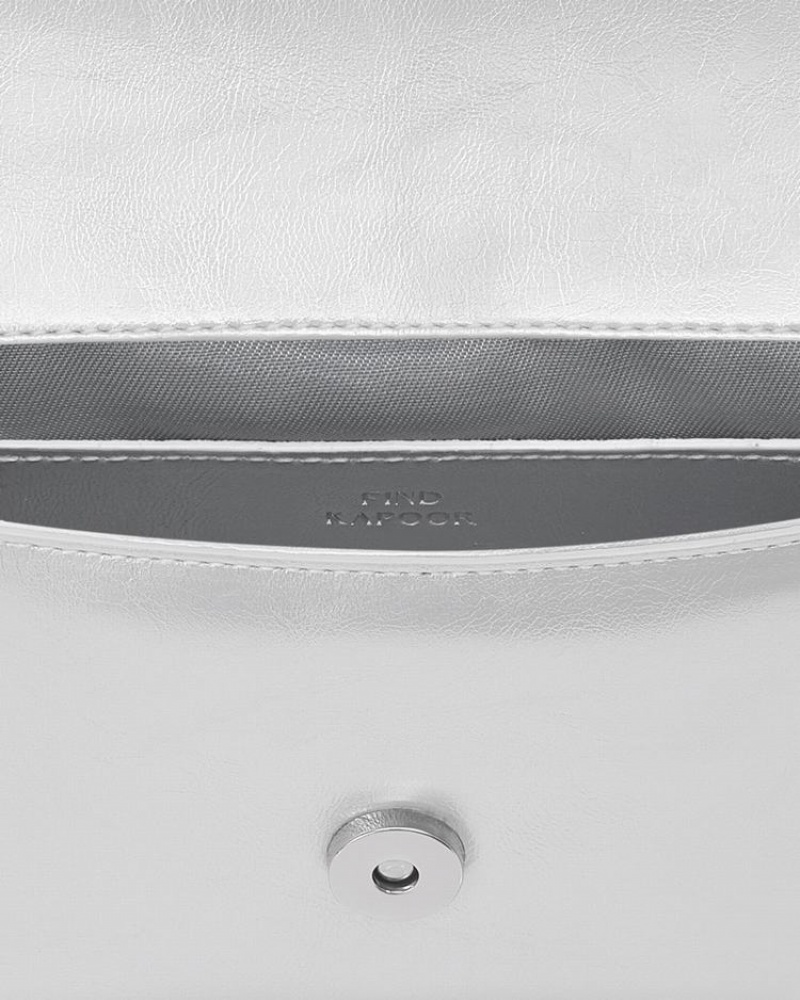 Women's Find Kapoor Lia Bag 19 Crinkled Tote Crossbody Bags Silver | UAM7079BL