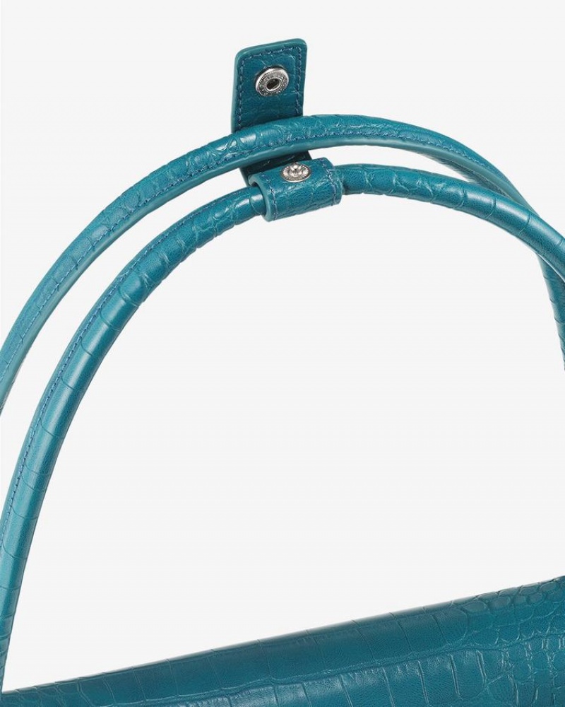 Women's Find Kapoor Marty Bag 26 Croco Tote Shoulder Bags Blue Green | ZSR8640XY