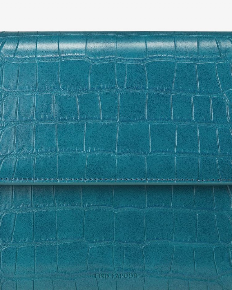 Women's Find Kapoor Marty Bag 26 Croco Tote Shoulder Bags Blue Green | ZSR8640XY