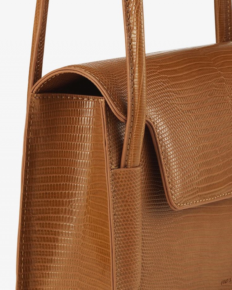 Women's Find Kapoor Marty Bag 26 Lizard Tote Shoulder Bags Brown | CCC1288YO