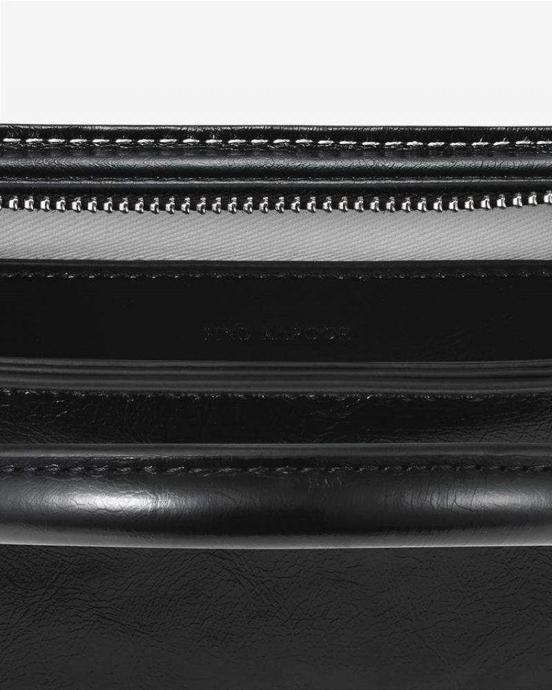 Women's Find Kapoor Marty Bag B 18 Crinkled Tote Crossbody Bags White Black | TIA6022XZ