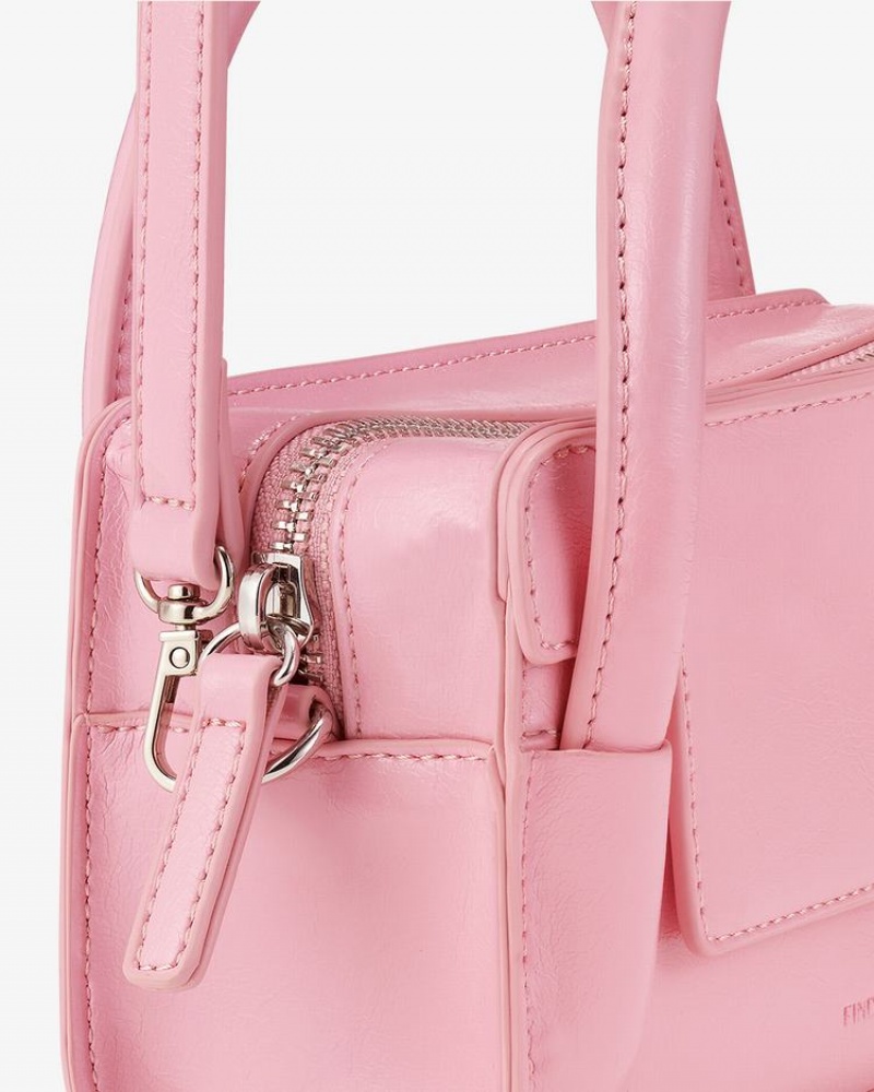 Women's Find Kapoor Marty Bag B 18 Crinkled Tote Crossbody Bags Pink | SWO3457TQ