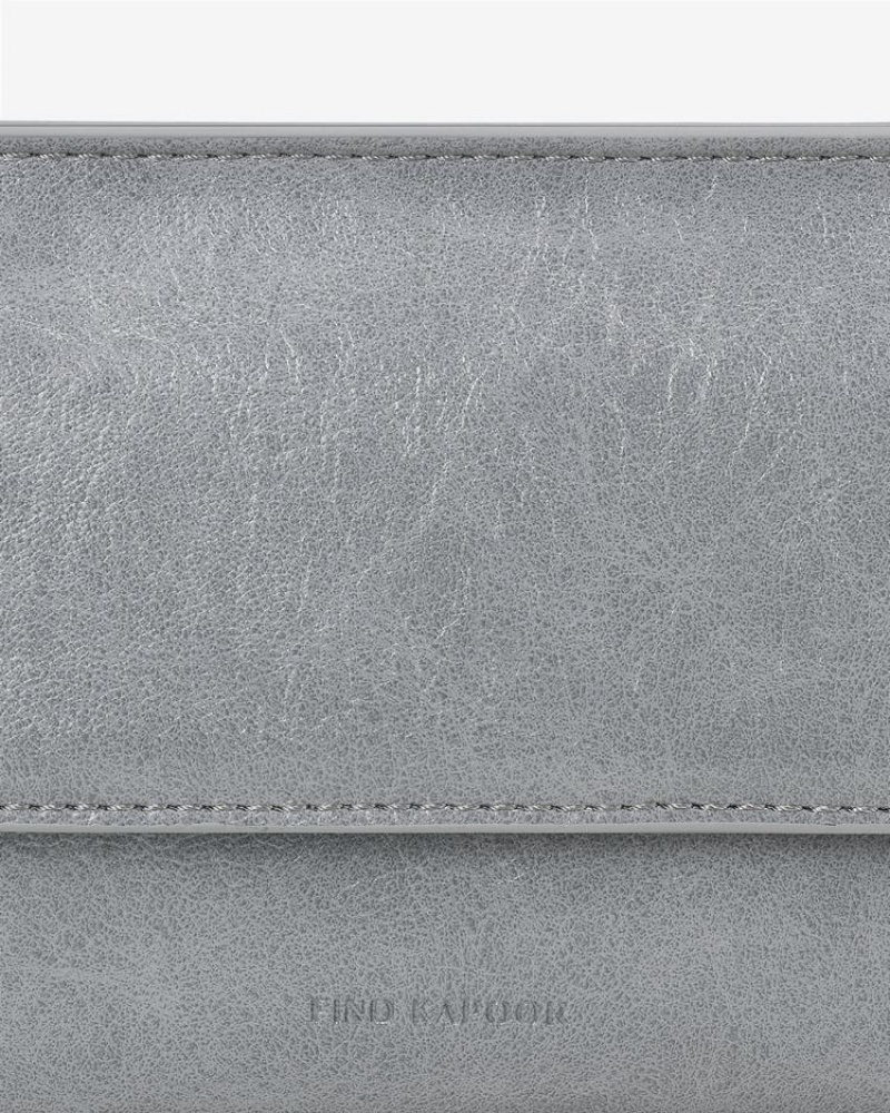 Women's Find Kapoor Marty Bag B 18 Crinkled Tote Crossbody Bags Grey | LXE53CV