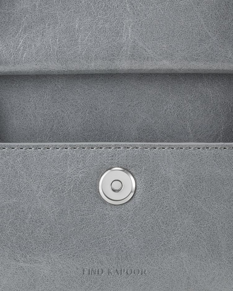 Women's Find Kapoor Marty Bag B 18 Crinkled Tote Crossbody Bags Grey | LXE53CV