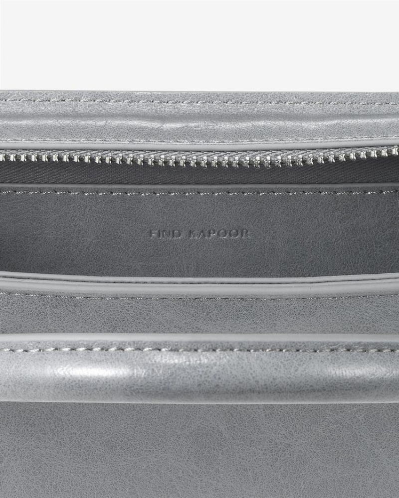 Women's Find Kapoor Marty Bag B 18 Crinkled Tote Crossbody Bags Grey | LXE53CV