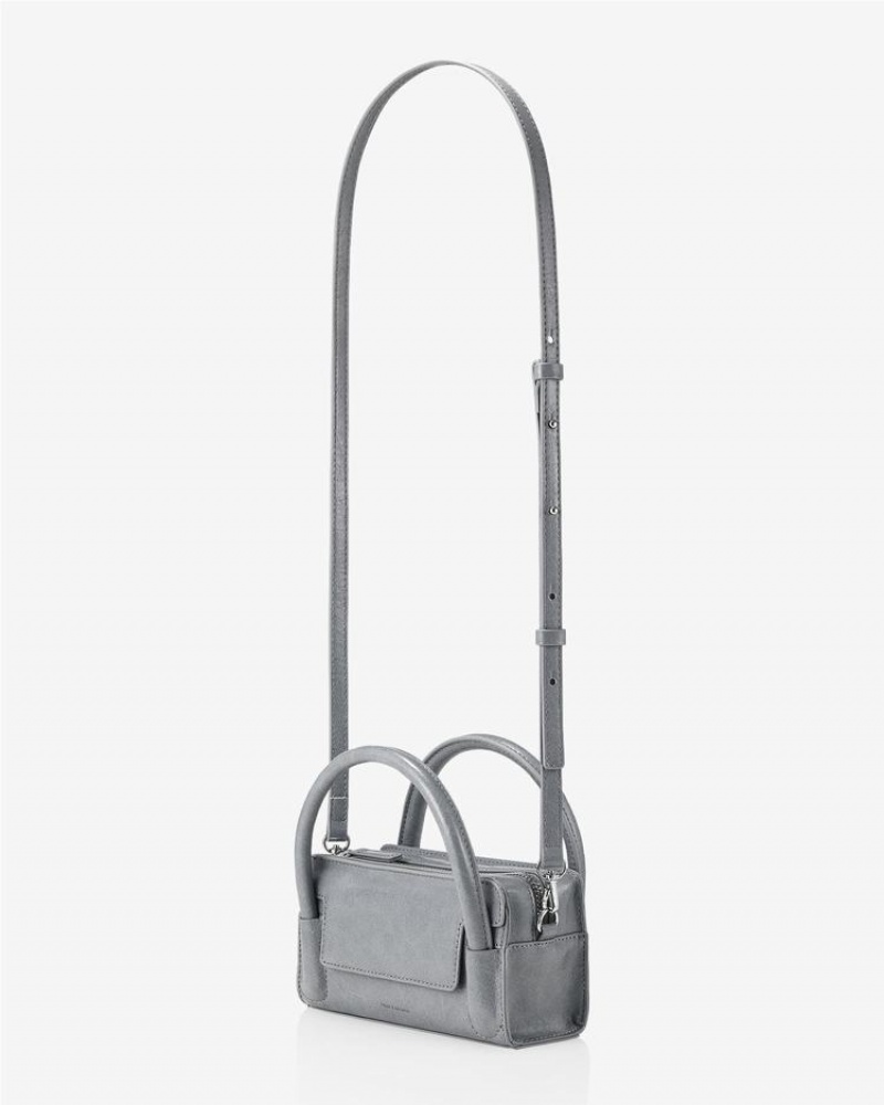 Women's Find Kapoor Marty Bag B 18 Crinkled Tote Crossbody Bags Grey | LXE53CV