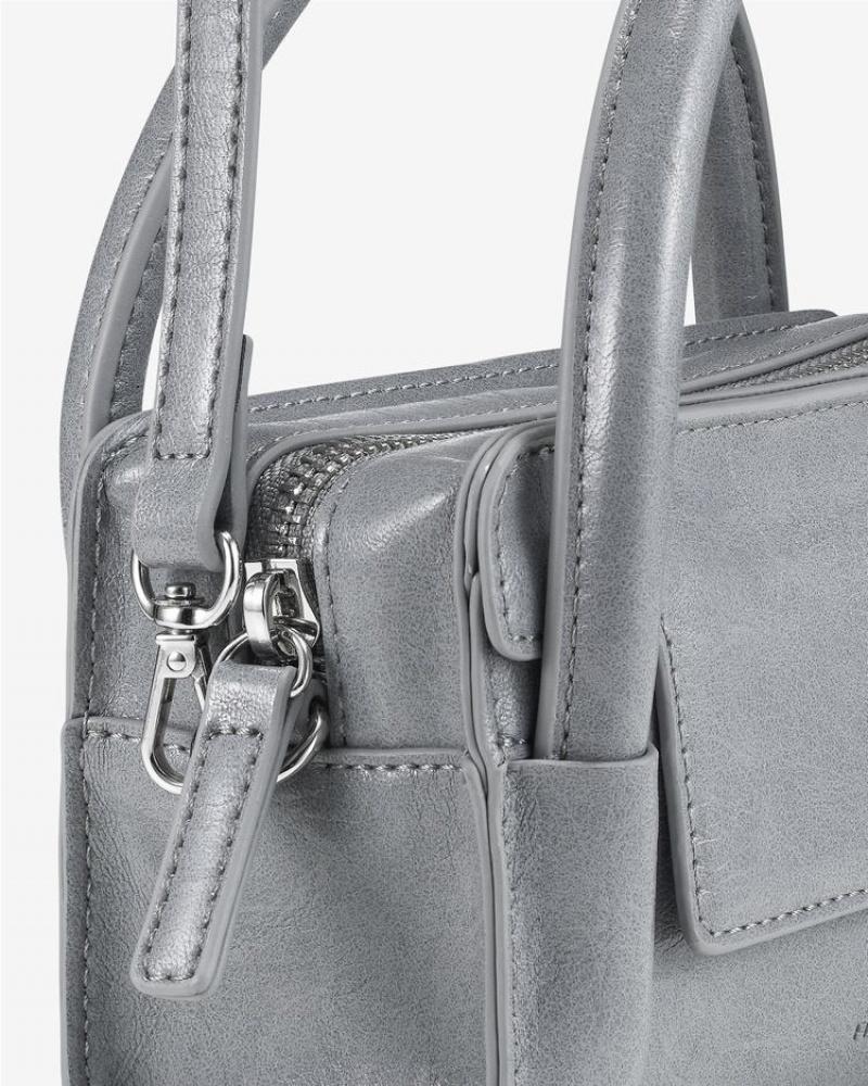 Women's Find Kapoor Marty Bag B 18 Crinkled Tote Crossbody Bags Grey | LXE53CV