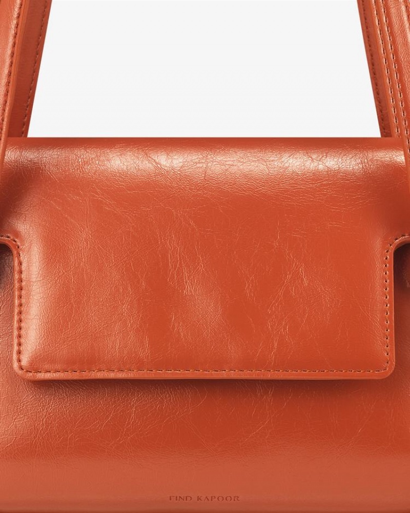 Women's Find Kapoor Marty Bag S 23 Crinkled Tote Shoulder Bags Orange | TVQ6239BB