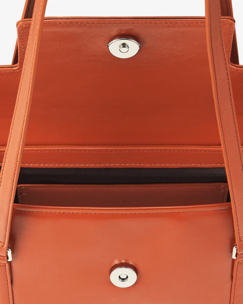 Women's Find Kapoor Marty Bag S 23 Crinkled Tote Shoulder Bags Orange | TVQ6239BB