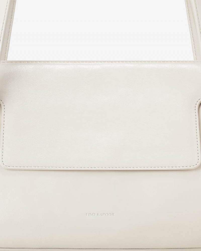 Women's Find Kapoor Marty Bag S 33 Crinkled Tote Shoulder Bags White | BAX5089MI