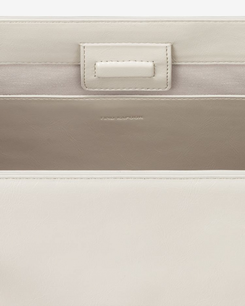 Women's Find Kapoor Marty Bag S 33 Crinkled Tote Shoulder Bags White | BAX5089MI