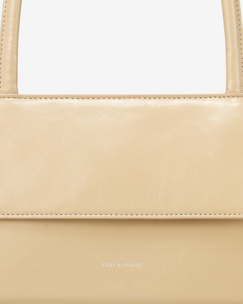 Women's Find Kapoor Marty Brick Bag 24 Crinkled Tote Shoulder Bags Beige | GRI5375JP