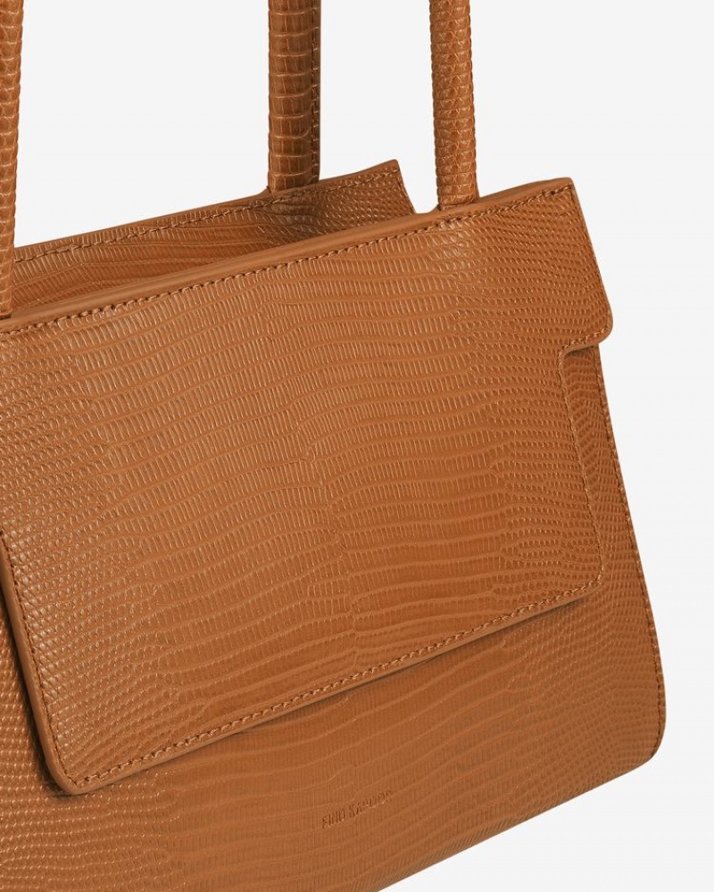 Women's Find Kapoor Marty Brick Bag 24 Lizard Tote Shoulder Bags Brown | SKI8881QT