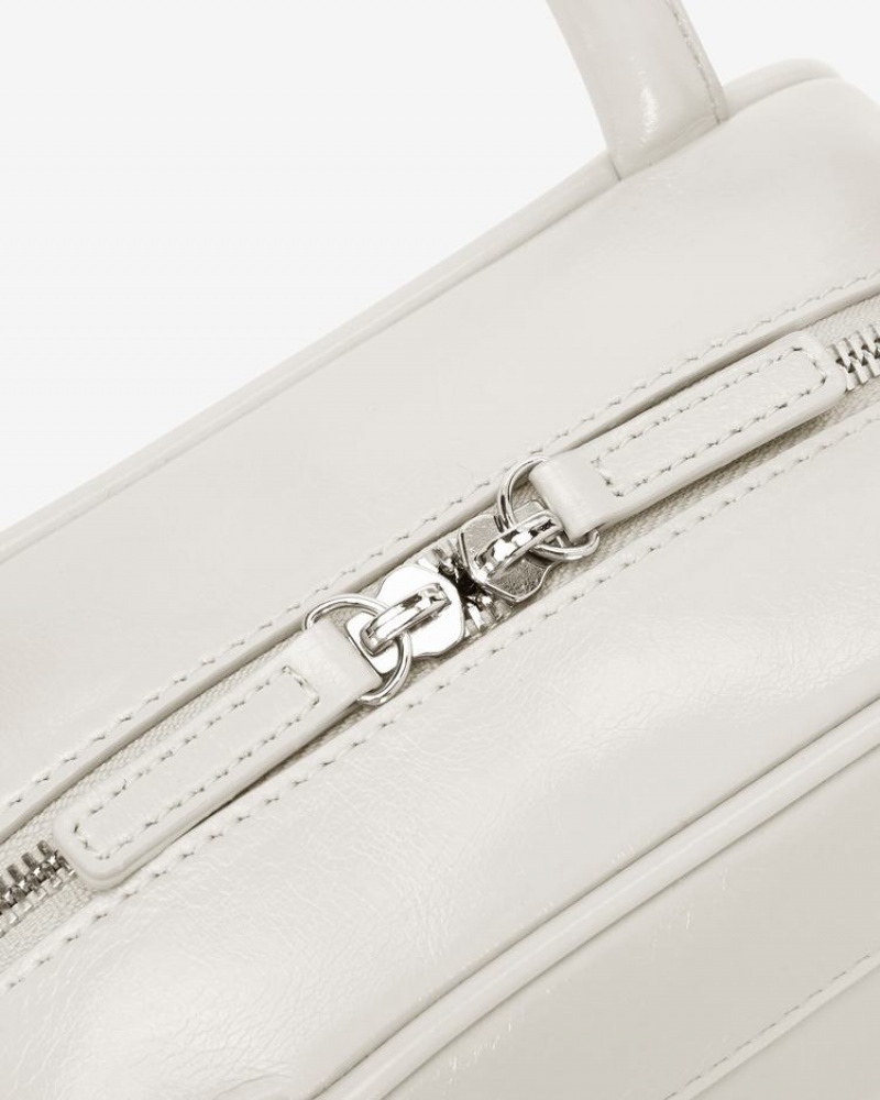 Women's Find Kapoor Marty Laura Bag 21 Crinkled Tote Crossbody Bags White | IIC7251ZJ