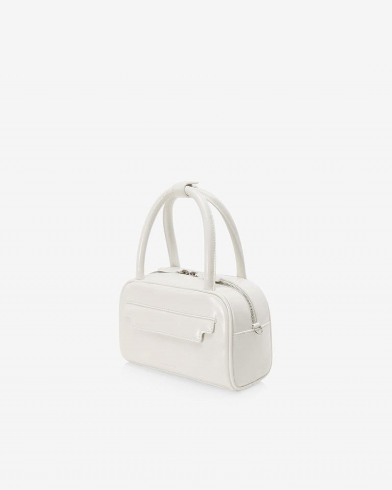 Women's Find Kapoor Marty Laura Bag 21 Crinkled Tote Crossbody Bags White | IIC7251ZJ