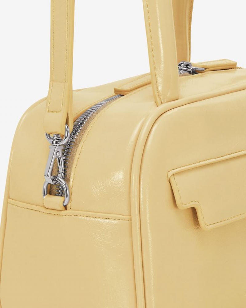 Women's Find Kapoor Marty Laura Bag 21 Crinkled Tote Crossbody Bags Yellow | TOA952IL
