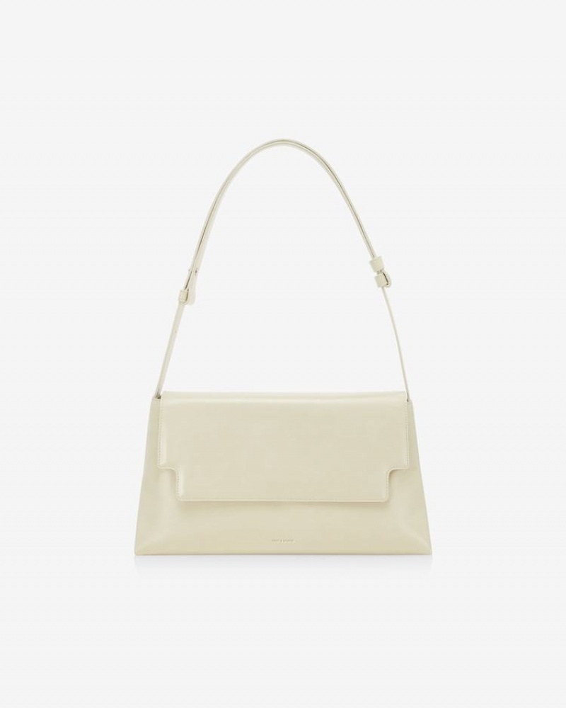 Women's Find Kapoor Marty Lizzi Bag 34 Crinkled Tote Shoulder Bags White | MMW830YT