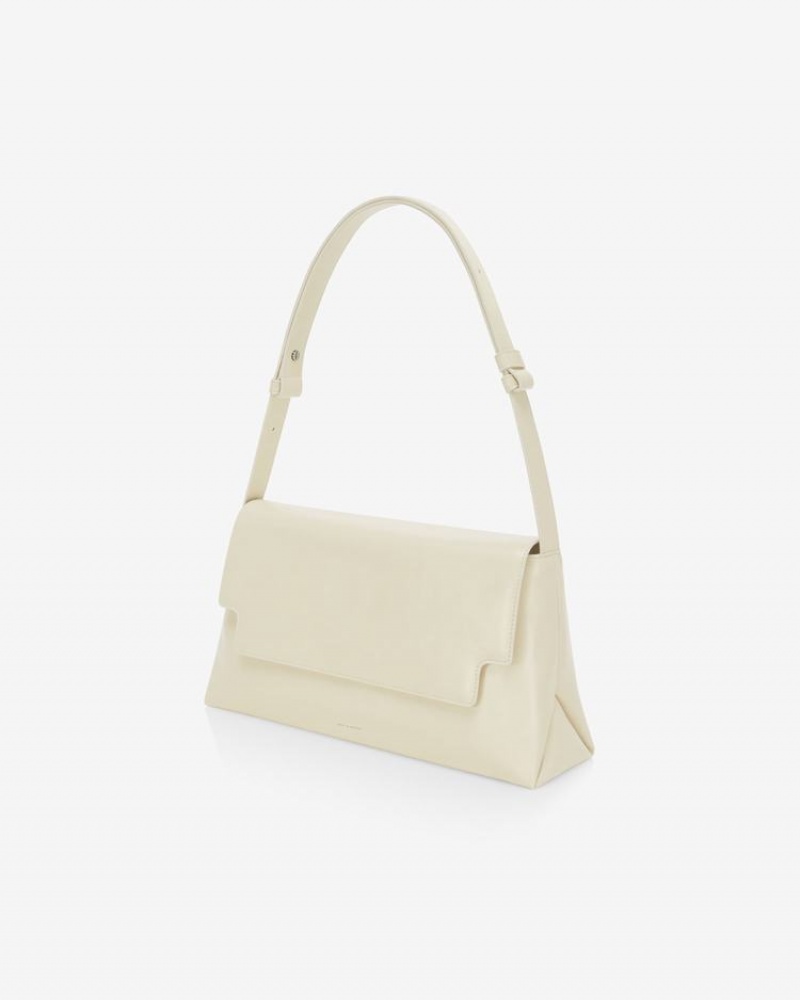 Women's Find Kapoor Marty Lizzi Bag 34 Crinkled Tote Shoulder Bags White | MMW830YT