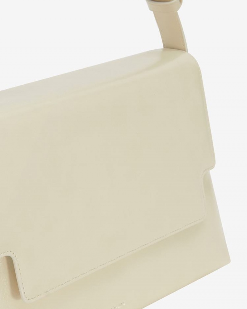 Women's Find Kapoor Marty Lizzi Bag 34 Crinkled Tote Shoulder Bags White | MMW830YT