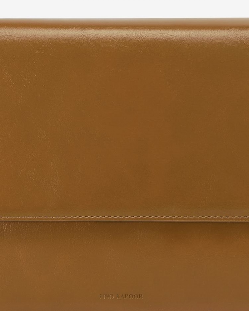 Women's Find Kapoor Marty Lizzi Bag 34 Crinkled Tote Shoulder Bags Brown | MBD6334RL