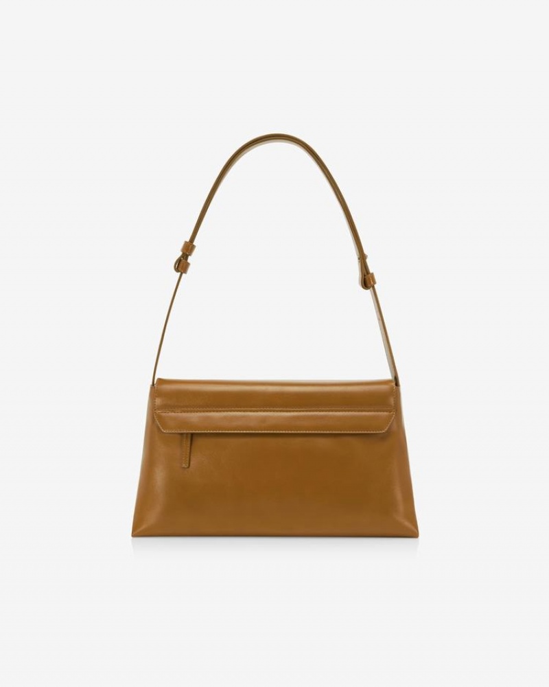 Women's Find Kapoor Marty Lizzi Bag 34 Crinkled Tote Shoulder Bags Brown | MBD6334RL