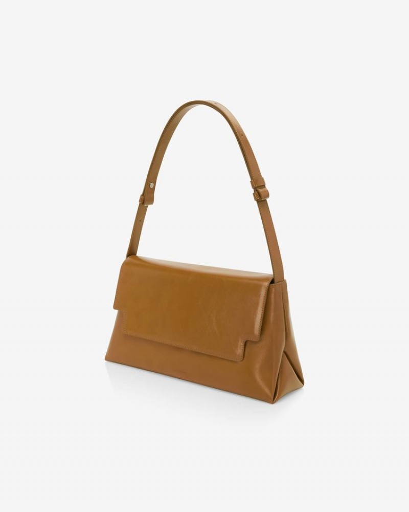 Women's Find Kapoor Marty Lizzi Bag 34 Crinkled Tote Shoulder Bags Brown | MBD6334RL