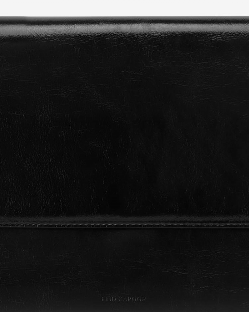 Women's Find Kapoor Marty Lizzi Bag 34 Crinkled Tote Shoulder Bags Black | GVO9071FT