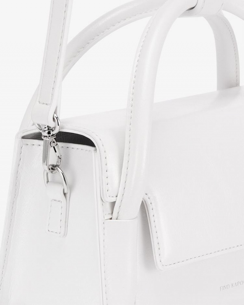 Women's Find Kapoor Marty Wedge Bag 22 Crinkled Tote Crossbody Bags White | PVK761UU