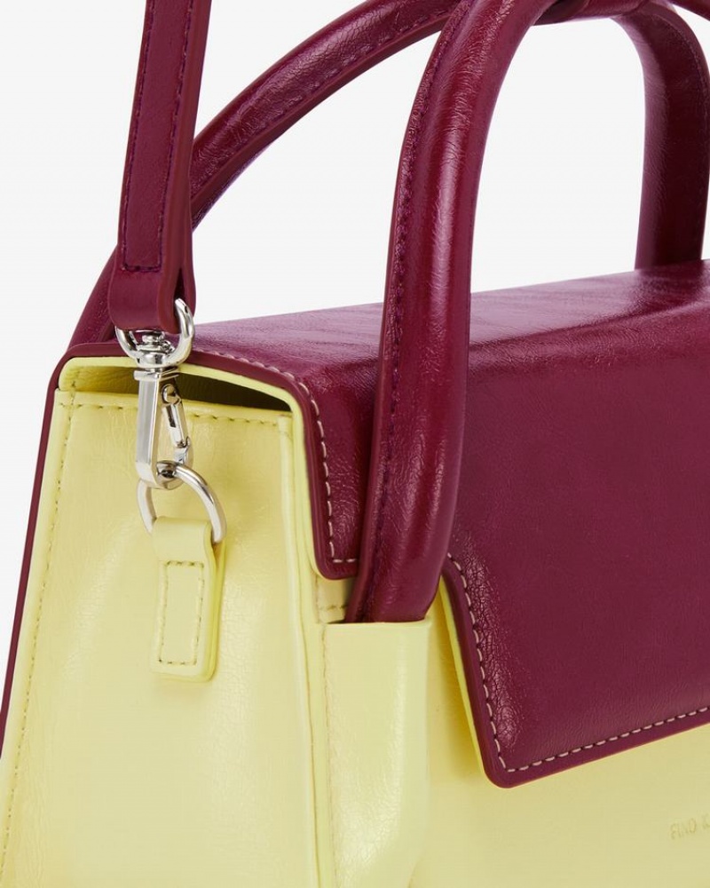Women's Find Kapoor Marty Wedge Bag 22 Crinkled Tote Crossbody Bags Yellow Purple | HKZ3958NL