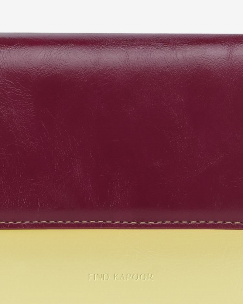 Women's Find Kapoor Marty Wedge Bag 22 Crinkled Tote Crossbody Bags Yellow Purple | HKZ3958NL