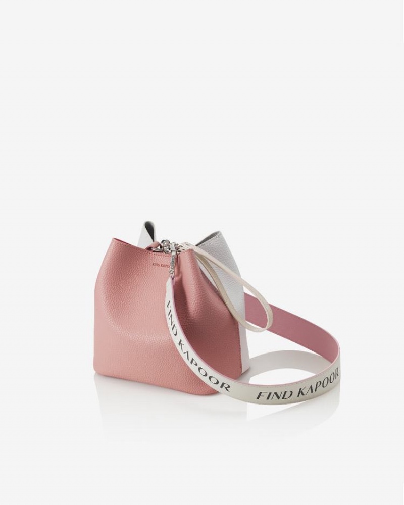 Women's Find Kapoor Pingo Bag 20 Basic Lettering Line Set Tote Bucket Bags Pink White | TCY7278SF